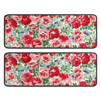 Kitchen Rugs Sets Of 2,Pioneer Flower Floral Print Pattern Anti Fatigue Kitchen Mat Rugs Non Slip Washable,Decorative Kitchen Floor Mats for Kitchen,Sink,Laundry,17"x47" 17"x47"