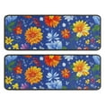 thumbnail image 1 of Kitchen Rugs Sets Of 2,Pioneer Flower Floral Print Pattern Anti Fatigue Kitchen Mat Rugs Non Slip Washable,Decorative Kitchen Floor Mats for Kitchen,Sink,Laundry,17"x47"+17"x47", 1 of 5