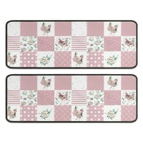 Kitchen Rugs Sets Of 2,Pioneer Flower Floral Print Pattern Anti Fatigue Kitchen Mat Rugs Non Slip Washable,Decorative Kitchen Floor Mats for Kitchen,Sink,Laundry,17"x47" 17"x47"