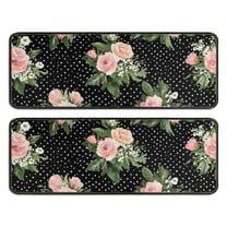 Kitchen Rugs Sets Of 2,Pioneer Flower Floral Print Pattern Anti Fatigue Kitchen Mat Rugs Non Slip Washable,Decorative Kitchen Floor Mats for Kitchen,Sink,Laundry,17"x47" 17"x47"