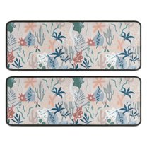 Kitchen Rugs Sets Of 2,Pioneer Flower Floral Print Pattern Anti Fatigue Kitchen Mat Rugs Non Slip Washable,Decorative Kitchen Floor Mats for Kitchen,Sink,Laundry,17"x47" 17"x47"