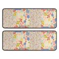 thumbnail image 1 of Kitchen Rugs Sets Of 2,Pioneer Flower Floral Print Pattern Anti Fatigue Kitchen Mat Rugs Non Slip Washable,Decorative Kitchen Floor Mats for Kitchen,Sink,Laundry,17"x47"+17"x47", 1 of 5