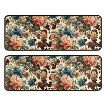 Kitchen Rugs Sets Of 2,Pioneer Flower Floral Print Pattern Anti Fatigue Kitchen Mat Rugs Non Slip Washable,Decorative Kitchen Floor Mats for Kitchen,Sink,Laundry,17"x47" 17"x47"