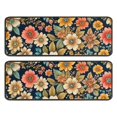 thumbnail image 1 of Kitchen Rugs Sets Of 2,Pioneer Flower Floral Print Pattern Anti Fatigue Kitchen Mat Rugs Non Slip Washable,Decorative Kitchen Floor Mats for Kitchen,Sink,Laundry,17"x47"+17"x47", 1 of 5