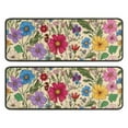 thumbnail image 1 of Kitchen Rugs Sets Of 2,Pioneer Flower Floral Print Pattern Anti Fatigue Kitchen Mat Rugs Non Slip Washable,Decorative Kitchen Floor Mats for Kitchen,Sink,Laundry,17"x47"+17"x47", 1 of 5