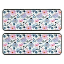 Kitchen Rugs Sets Of 2,Pioneer Flower Floral Print Pattern Anti Fatigue Kitchen Mat Rugs Non Slip Washable,Decorative Kitchen Floor Mats for Kitchen,Sink,Laundry,17"x47" 17"x47"