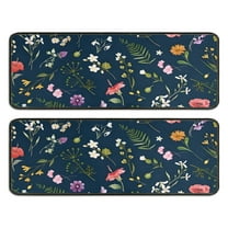 Kitchen Rugs Sets Of 2,Pioneer Flower Floral Print Pattern Anti Fatigue Kitchen Mat Rugs Non Slip Washable,Decorative Kitchen Floor Mats for Kitchen,Sink,Laundry,17"x47" 17"x47"