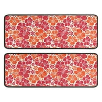 Kitchen Rugs Sets Of 2,Pioneer Flower Floral Print Pattern Anti Fatigue Kitchen Mat Rugs Non Slip Washable,Decorative Kitchen Floor Mats for Kitchen,Sink,Laundry,17"x47" 17"x47"