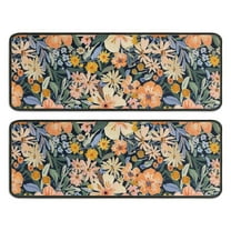 Kitchen Rugs Sets Of 2,Pioneer Flower Floral Print Pattern Anti Fatigue Kitchen Mat Rugs Non Slip Washable,Decorative Kitchen Floor Mats for Kitchen,Sink,Laundry,17"x47" 17"x47"