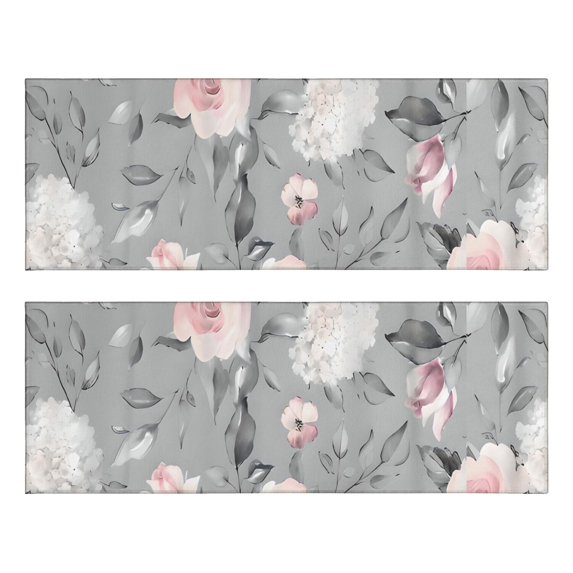 Kitchen Rugs Sets Of 2,Pioneer Flower Floral Print Pattern Anti Fatigue Kitchen Mat Rugs Non Slip Washable,Decorative Kitchen Floor Mats for Kitchen,Sink,Laundry,17"X47"