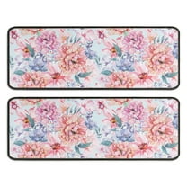 Kitchen Rugs Sets Of 2,Pioneer Flower Floral Print Pattern Anti Fatigue Kitchen Mat Rugs Non Slip Washable,Decorative Kitchen Floor Mats for Kitchen,Sink,Laundry,17"x47" 17"x47"
