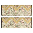 thumbnail image 1 of Kitchen Rugs Sets Of 2,Pioneer Flower Floral Print Pattern Anti Fatigue Kitchen Mat Rugs Non Slip Washable,Decorative Kitchen Floor Mats for Kitchen,Sink,Laundry,17"x47"+17"x47", 1 of 5