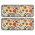 thumbnail image 1 of Kitchen Rugs Sets Of 2,Pioneer Flower Floral Print Pattern Anti Fatigue Kitchen Mat Rugs Non Slip Washable,Decorative Kitchen Floor Mats for Kitchen,Sink,Laundry,17"x47"+17"x47", 1 of 5