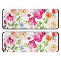 Kitchen Rugs Sets Of 2,Pioneer Flower Floral Print Pattern Anti Fatigue Kitchen Mat Rugs Non Slip Washable,Decorative Kitchen Floor Mats for Kitchen,Sink,Laundry,17"x47" 17"x47"