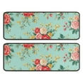 thumbnail image 1 of Kitchen Rugs Sets Of 2,Pioneer Flower Floral Print Pattern Anti Fatigue Kitchen Mat Rugs Non Slip Washable,Decorative Kitchen Floor Mats for Kitchen,Sink,Laundry,17"x47"+17"x47", 1 of 5