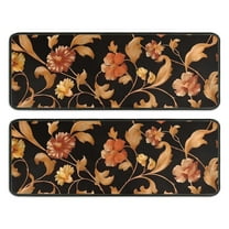 Kitchen Rugs Sets Of 2,Pioneer Flower Floral Print Pattern Anti Fatigue Kitchen Mat Rugs Non Slip Washable,Decorative Kitchen Floor Mats for Kitchen,Sink,Laundry,17"x47" 17"x47"