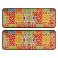 thumbnail image 1 of Kitchen Rugs Sets Of 2,Pioneer Flower Floral Print Pattern Anti Fatigue Kitchen Mat Rugs Non Slip Washable,Decorative Kitchen Floor Mats for Kitchen,Sink,Laundry,17X47 Inch, 1 of 5