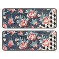 thumbnail image 1 of Kitchen Rugs Sets Of 2,Pioneer Flower Floral Print Pattern Anti Fatigue Kitchen Mat Rugs Non Slip Washable,Decorative Kitchen Floor Mats for Kitchen,Sink,Laundry,17"x47"+17"x47", 1 of 5