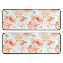 Kitchen Rugs Sets Of 2,Pioneer Flower Floral Print Pattern Anti Fatigue Kitchen Mat Rugs Non Slip Washable,Decorative Kitchen Floor Mats for Kitchen,Sink,Laundry,17"x47" 17"x47"