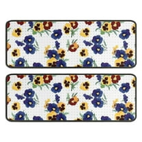 Kitchen Rugs Sets Of 2,Pioneer Flower Floral Print Pattern Anti Fatigue Kitchen Mat Rugs Non Slip Washable,Decorative Kitchen Floor Mats for Kitchen,Sink,Laundry,17"x47" 17"x47"