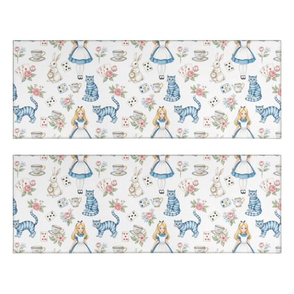 Kitchen Rugs Sets Of 2,Princess Pattern Anti Fatigue Kitchen Mat Rugs Non Slip Washable,Decorative Kitchen Floor Mats for Kitchen,Sink,Laundry,17"X47"