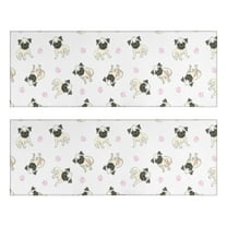 Kitchen Rugs Sets Of 2,Pug and Footprints Anti Fatigue Kitchen Mat Rugs Non Slip Washable,Decorative Kitchen Floor Mats for Kitchen,Sink,Laundry,17"X47"