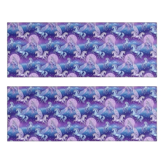 Kitchen Rugs Sets Of 2,Purple Cartoon Pegasus Moon Pattern Anti Fatigue Kitchen Mat Rugs Non Slip Washable,Decorative Kitchen Floor Mats for Kitchen,Sink,Laundry,17"X47"
