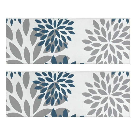 Kitchen Rugs Sets Of 2,Purple Floral and Petal Pattern Anti Fatigue Kitchen Mat Rugs Non Slip Washable,Decorative Kitchen Floor Mats for Kitchen,Sink,Laundry,17"X47"