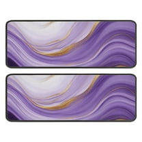 Kitchen Rugs Sets Of 2,Purple Gold Marble Pattern Anti Fatigue Kitchen Mat Rugs Non Slip Washable,Decorative Kitchen Floor Mats for Kitchen,Sink,Laundry,17"x47" 17"x47"