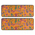 thumbnail image 1 of Kitchen Rugs Sets Of 2,Purple Green Mushroom Plant Orange Pattern Anti Fatigue Kitchen Mat Rugs Non Slip Washable,Decorative Kitchen Floor Mats for Kitchen,Sink,Laundry,17"x47"+17"x47", 1 of 5