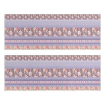 Kitchen Rugs Sets Of 2,Purple Pioneer Flower Striped Pattern Anti Fatigue Kitchen Mat Rugs Non Slip Washable,Decorative Kitchen Floor Mats for Kitchen,Sink,Laundry,17"X47"
