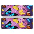 thumbnail image 1 of Kitchen Rugs Sets Of 2,Purple Yellow Blue Butterfly Pattern Anti Fatigue Kitchen Mat Rugs Non Slip Washable,Decorative Kitchen Floor Mats for Kitchen,Sink,Laundry,17"x47"+17"x47", 1 of 5