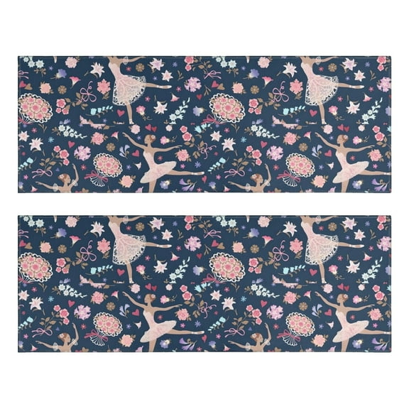 Kitchen Rugs Sets Of 2,Rainbow Princess Pattern Anti Fatigue Kitchen Mat Rugs Non Slip Washable,Decorative Kitchen Floor Mats for Kitchen,Sink,Laundry,17"X47"