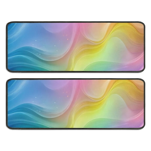 Kitchen Rugs Sets Of 2,Rainbow Tie Dye Swirl Pattern Anti Fatigue Kitchen Mat Rugs Non Slip Washable,Decorative Kitchen Floor Mats for Kitchen,Sink,Laundry,17"x47"+17"x47"