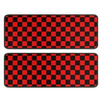 Kitchen Rugs Sets Of 2,Red and Black Checkered Pattern Anti Fatigue Kitchen Mat Rugs Non Slip Washable,Decorative Kitchen Floor Mats for Kitchen,Sink,Laundry,17"x47" 17"x47"