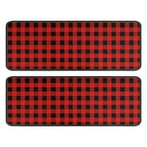 Kitchen Rugs Sets Of 2,Red Black Plaid Checkered Pattern Anti Fatigue Kitchen Mat Rugs Non Slip Washable,Decorative Kitchen Floor Mats for Kitchen,Sink,Laundry,17"x47" 17"x47"