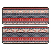 Kitchen Rugs Sets Of 2,Red and Blue Christmas Knitted Pattern Anti Fatigue Kitchen Mat Rugs Non Slip Washable,Decorative Kitchen Floor Mats for Kitchen,Sink,Laundry,17"x47" 17"x47"