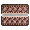 thumbnail image 1 of Kitchen Rugs Sets Of 2,Red Boho Egyptian Lotus and Circles Pattern Anti Fatigue Kitchen Mat Rugs Non Slip Washable,Decorative Kitchen Floor Mats for Kitchen,Sink,Laundry,17"x47"+17"x47", 1 of 5