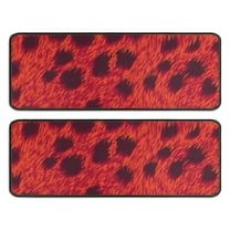 Kitchen Rugs Sets Of 2,Red Cheetah Leopard Pattern Anti Fatigue Kitchen Mat Rugs Non Slip Washable,Decorative Kitchen Floor Mats for Kitchen,Sink,Laundry,17"x47" 17"x47"