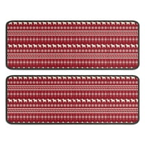 Kitchen Rugs Sets Of 2,Red Christmas Folk Pattern Anti Fatigue Kitchen Mat Rugs Non Slip Washable,Decorative Kitchen Floor Mats for Kitchen,Sink,Laundry,17"x47" 17"x47"