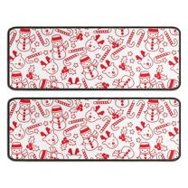 Kitchen Rugs Sets Of 2,Red Christmas Snowman Pattern Anti Fatigue Kitchen Mat Rugs Non Slip Washable,Decorative Kitchen Floor Mats for Kitchen,Sink,Laundry,17"x47" 17"x47"
