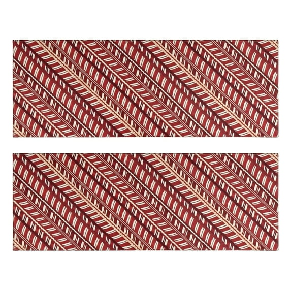 Kitchen Rugs Sets Of 2,Red Christmas Striped Pattern Anti Fatigue Kitchen Mat Rugs Non Slip Washable,Decorative Kitchen Floor Mats for Kitchen,Sink,Laundry,17"X47"