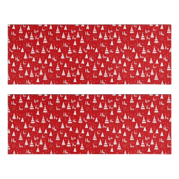Kitchen Rugs Sets Of 2,Red Christmas Tree Pattern Anti Fatigue Kitchen Mat Rugs Non Slip Washable,Decorative Kitchen Floor Mats for Kitchen,Sink,Laundry,17"X47"