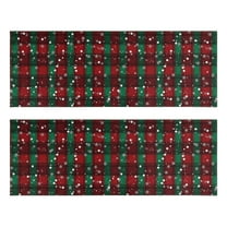 Kitchen Rugs Sets Of 2,Red and Green Plaid Christmas Snow Pattern Anti Fatigue Kitchen Mat Rugs Non Slip Washable,Decorative Kitchen Floor Mats for Kitchen,Sink,Laundry,17"X47"