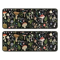 Kitchen Rugs Sets Of 2,Red Mushroom Flower Black Pattern Anti Fatigue Kitchen Mat Rugs Non Slip Washable,Decorative Kitchen Floor Mats for Kitchen,Sink,Laundry,17"x47" 17"x47"