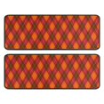thumbnail image 1 of Kitchen Rugs Sets Of 2,Red and Orange Argyle Pattern Anti Fatigue Kitchen Mat Rugs Non Slip Washable,Decorative Kitchen Floor Mats for Kitchen,Sink,Laundry,17"x47"+17"x47", 1 of 5