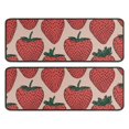 thumbnail image 1 of Kitchen Rugs Sets Of 2,Red Strawberry Plants Fruit Beige Pattern Anti Fatigue Kitchen Mat Rugs Non Slip Washable,Decorative Kitchen Floor Mats for Kitchen,Sink,Laundry,17"x47"+17"x47", 1 of 5
