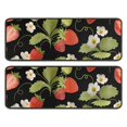 thumbnail image 1 of Kitchen Rugs Sets Of 2,Red Strawberry Plants Fruit Leaf Black Pattern Anti Fatigue Kitchen Mat Rugs Non Slip Washable,Decorative Kitchen Floor Mats for Kitchen,Sink,Laundry,17"x47"+17"x47", 1 of 5