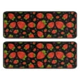 thumbnail image 1 of Kitchen Rugs Sets Of 2,Red Strawberry Plants Fruit Pattern Black Pattern Anti Fatigue Kitchen Mat Rugs Non Slip Washable,Decorative Kitchen Floor Mats for Kitchen,Sink,Laundry,17"x47"+17"x47", 1 of 5
