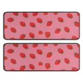 thumbnail image 1 of Kitchen Rugs Sets Of 2,Red Strawberry Plants Fruit Pink Pattern Anti Fatigue Kitchen Mat Rugs Non Slip Washable,Decorative Kitchen Floor Mats for Kitchen,Sink,Laundry,17"x47"+17"x47", 1 of 5